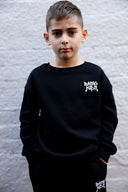Kids Graffiti Crew Neck Sweater Black Unisex - Basic Kids Collection