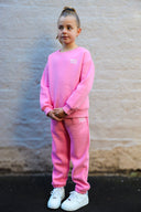 Basic Kids Graffiti Sweat Pants Pink