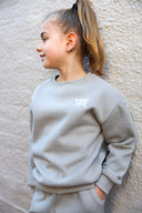Kids Graffiti Crew Neck Sweater Grey Unisex